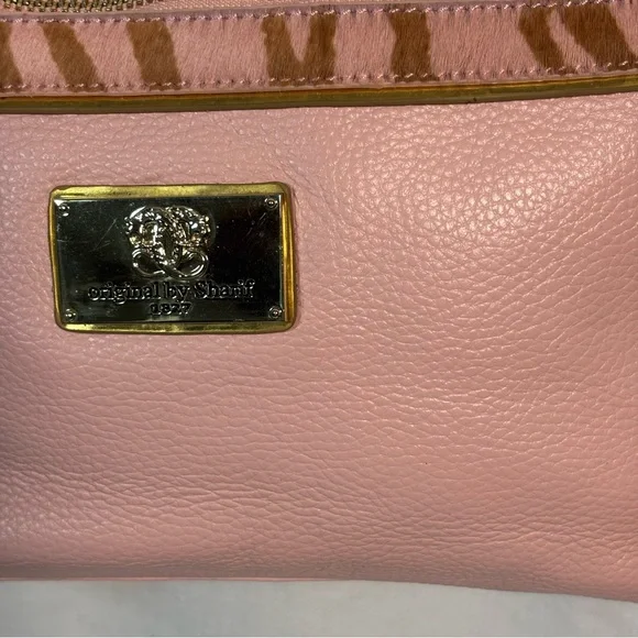 Vintage Original by Sharif Pink Leather‎ / Fur Crossbody Bag Purse with Tassel - Picture 3 of 11